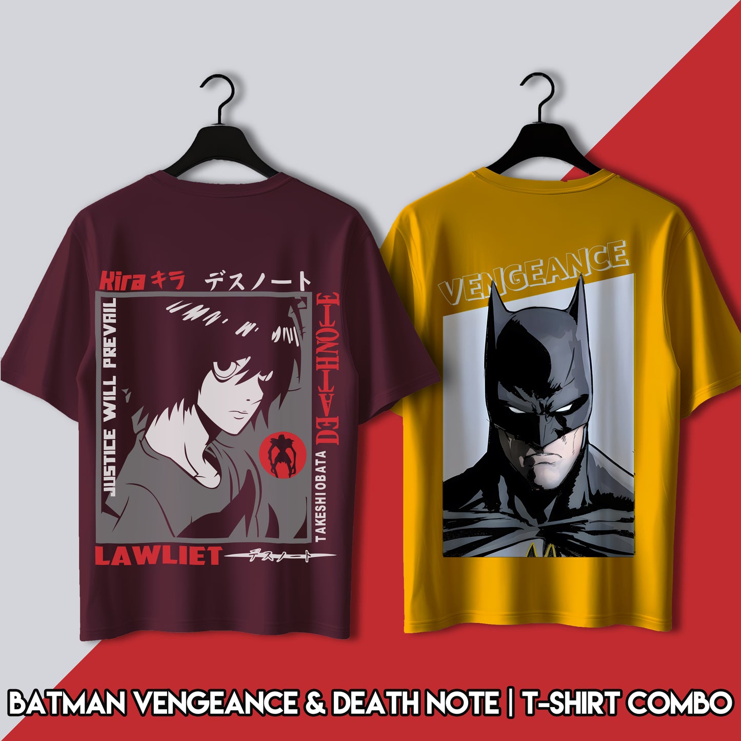 Batman Vengeance & Death Note | T-Shirt Combo