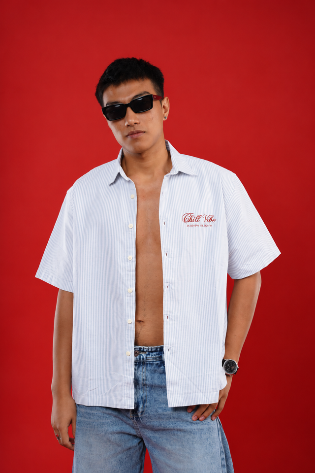 Printed Check Shirt — Grey