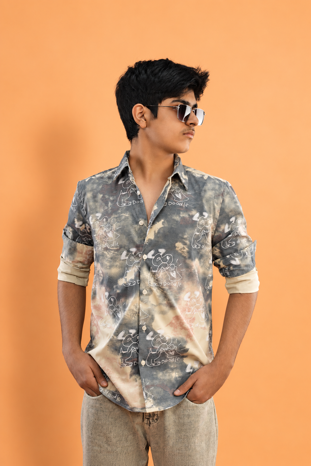 Artistic Doodle Shirt — Green