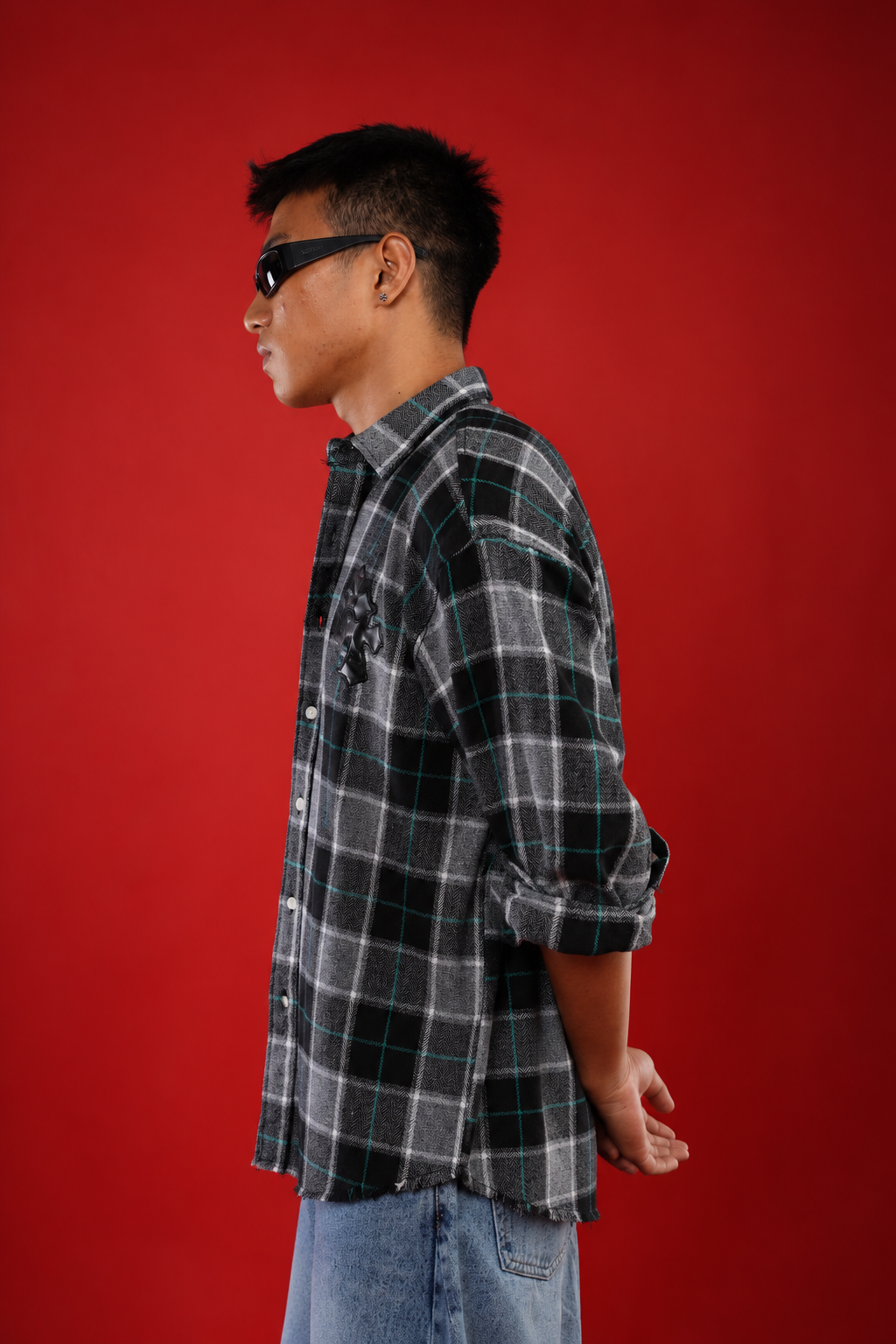 Monochrome Check Shirt — Black & Grey