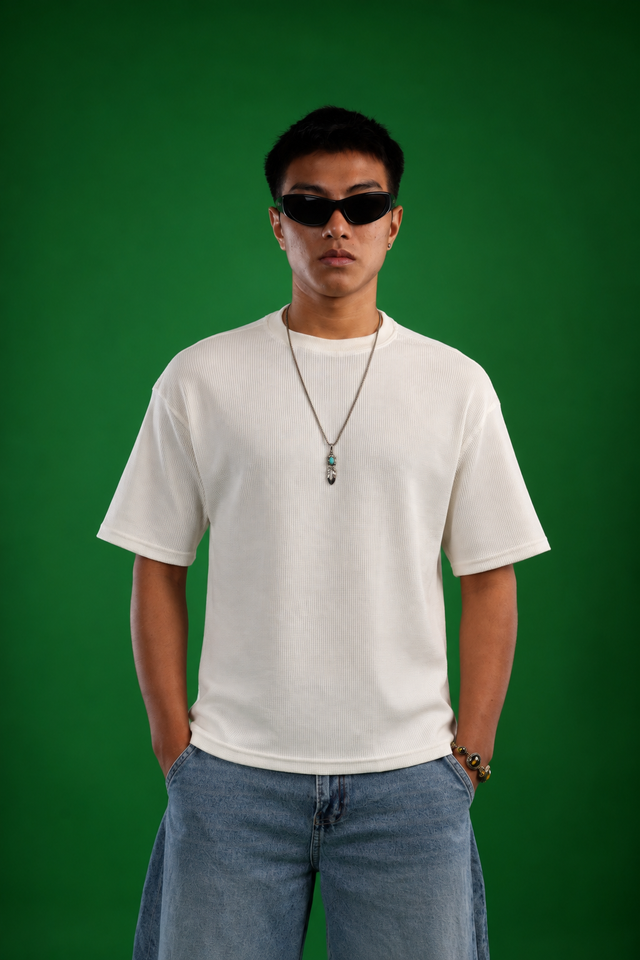 Waffle Tee — White