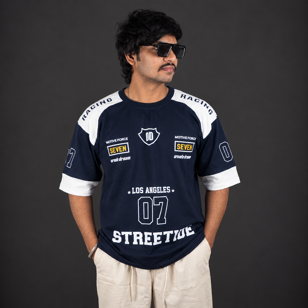 Motorsport Stressed 07  — Navy Blue