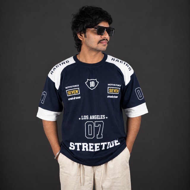 Motorsport Stressed 07  — Navy Blue