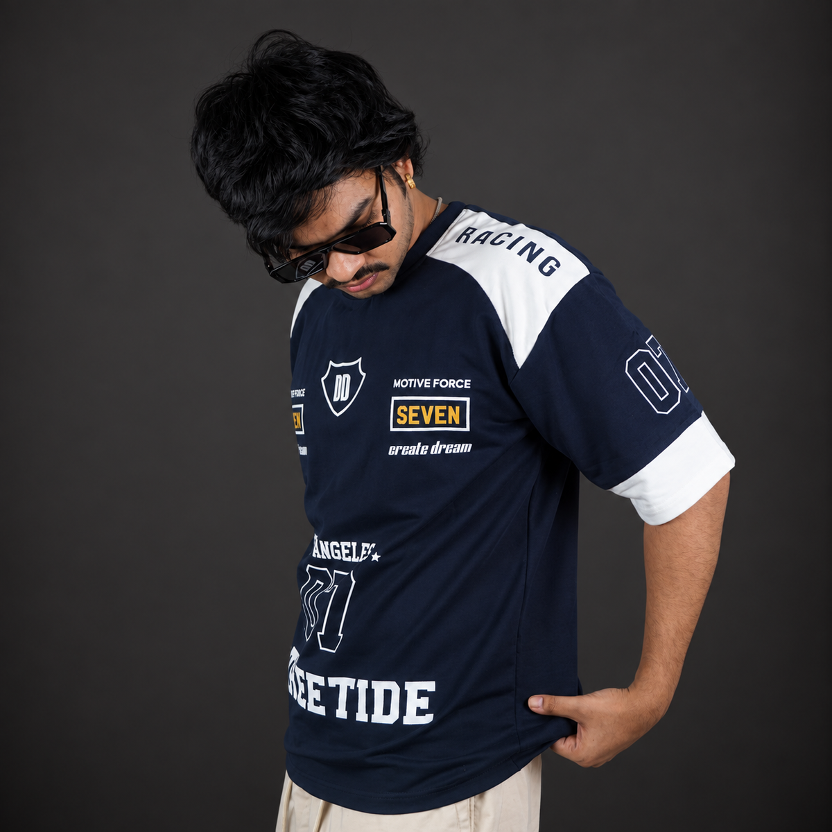 Motorsport Stressed 07  — Navy Blue