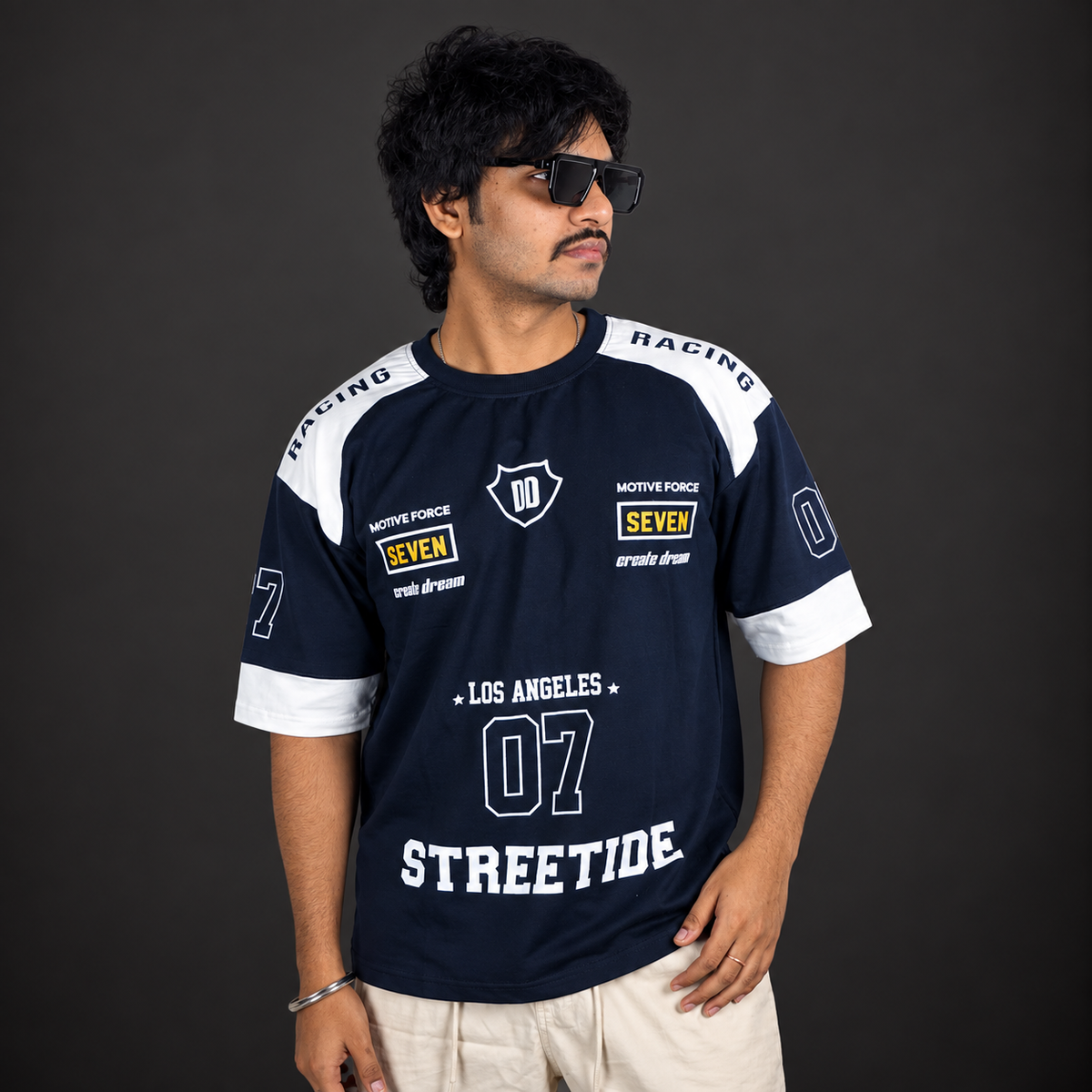 Motorsport Stressed 07  — Navy Blue