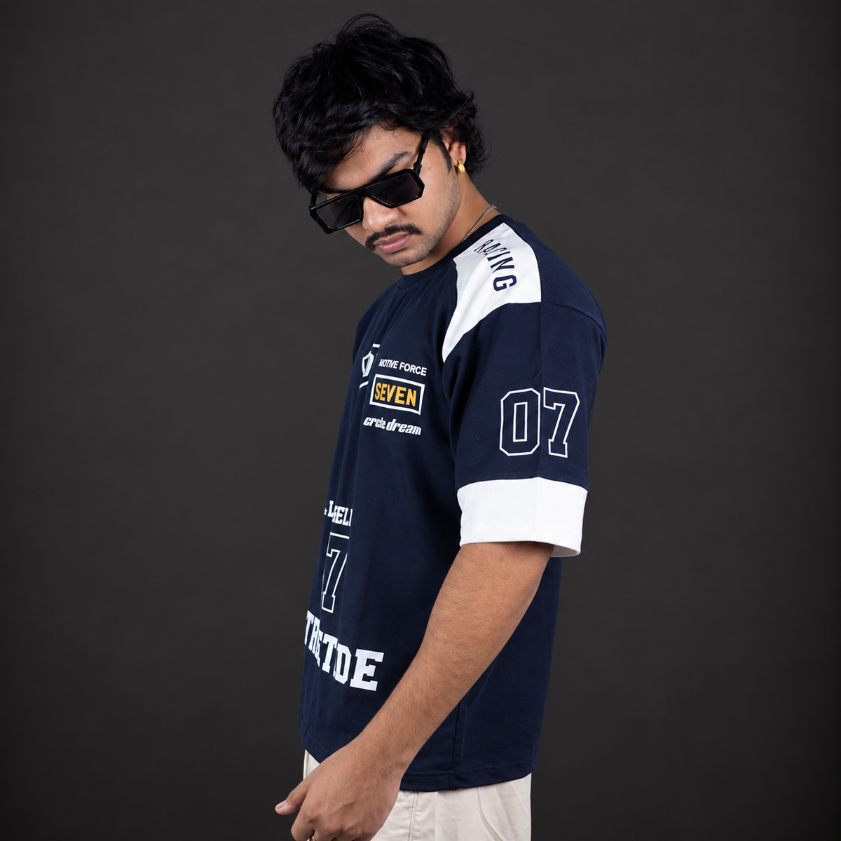 Motorsport Stressed 07  — Navy Blue