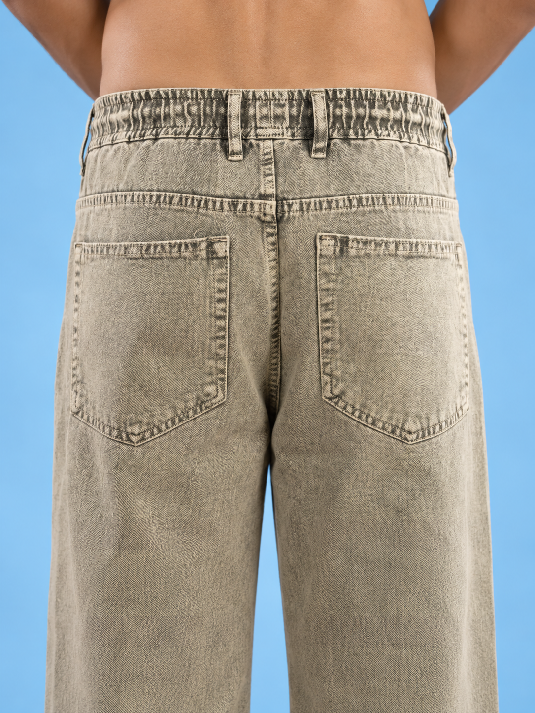 Grey Drawstring Denim — Ash Grey