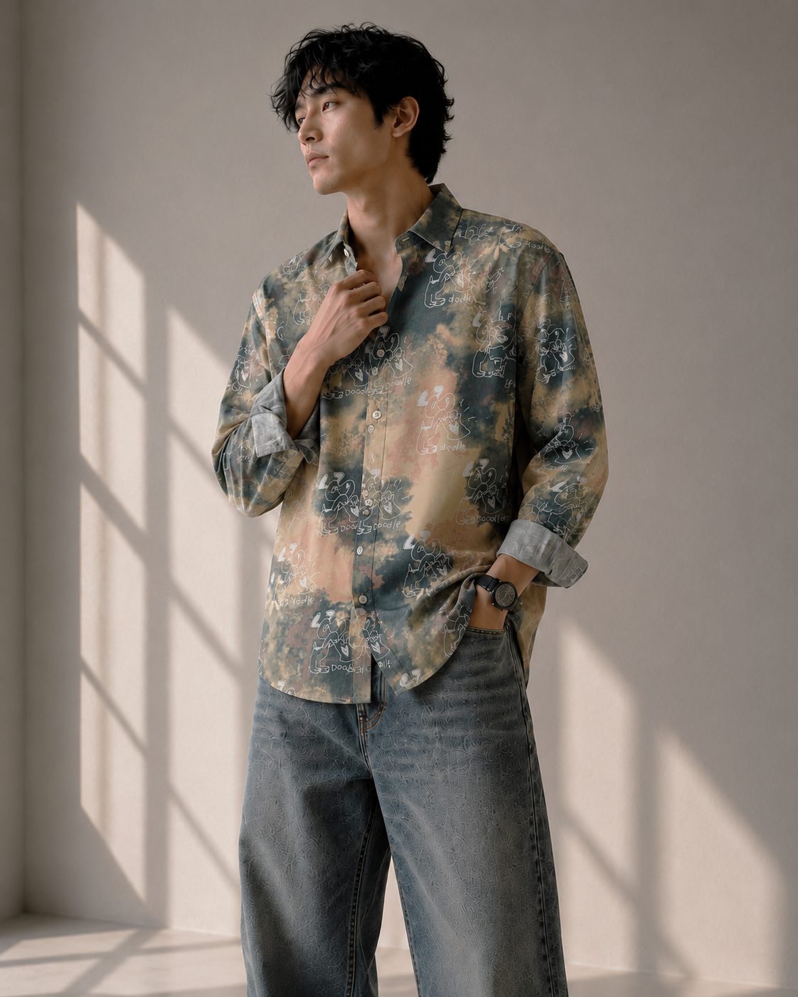 Artistic Doodle Shirt — Green