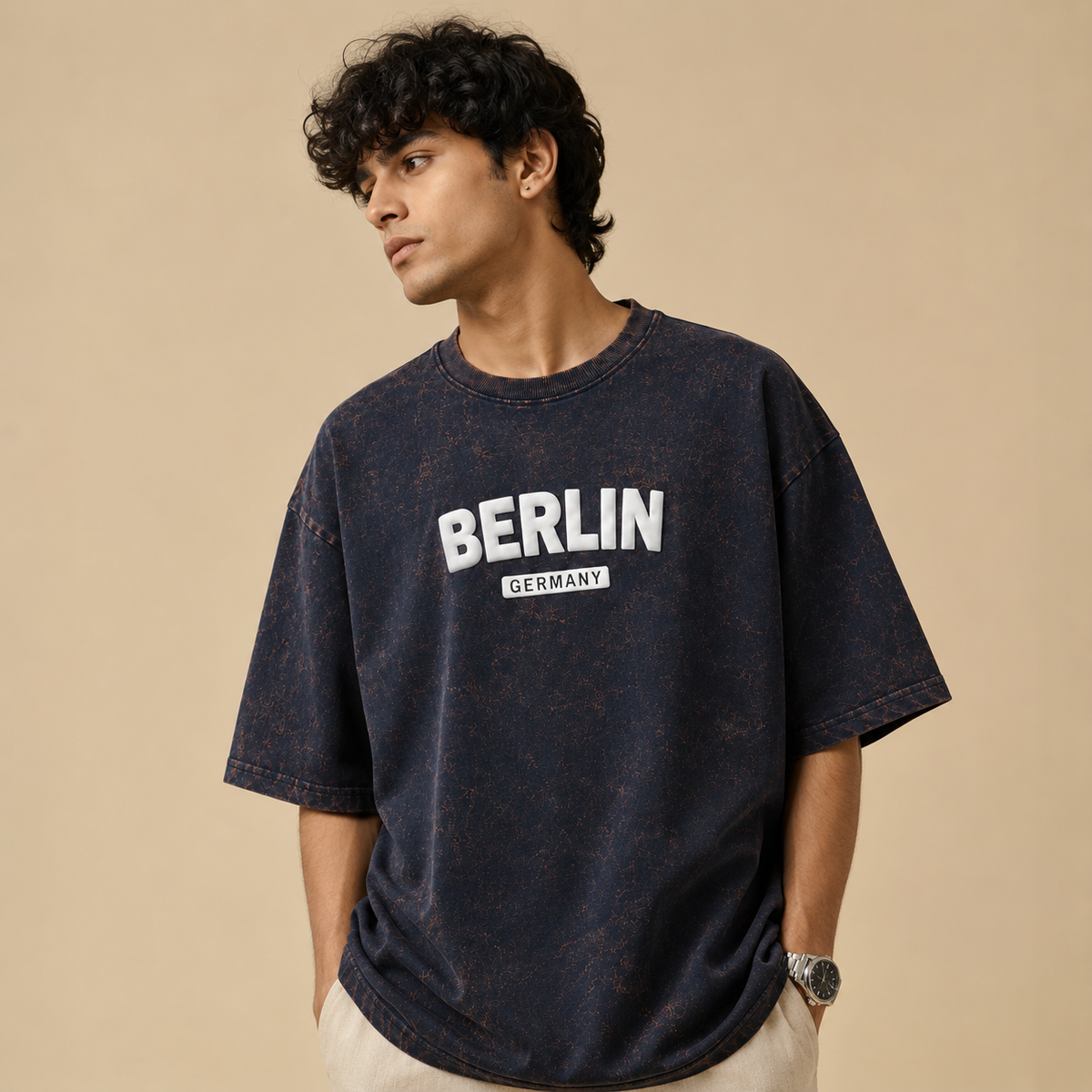 Berlin Germany Acid Wash — Navy Blue