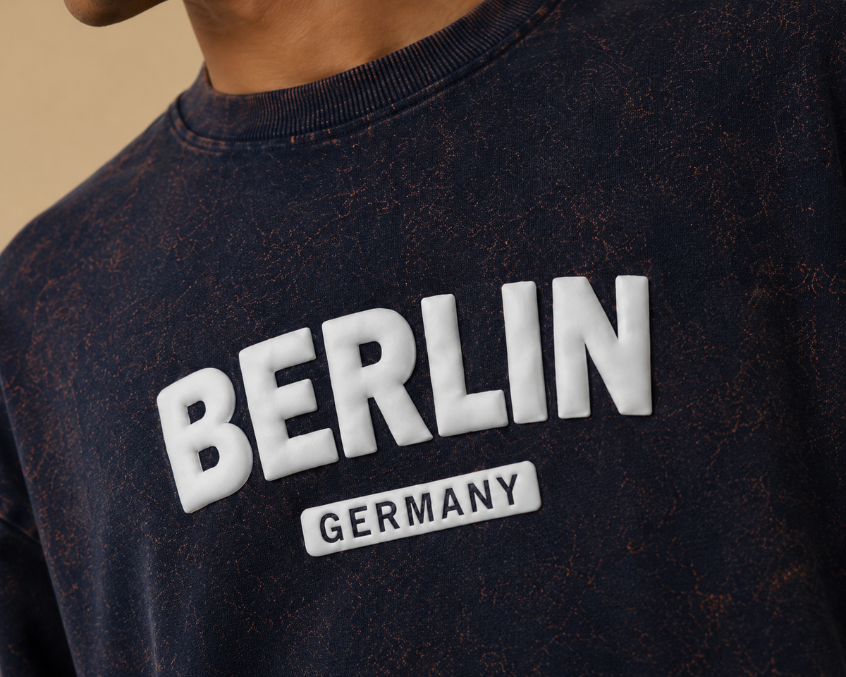 Berlin Germany Acid Wash — Navy Blue