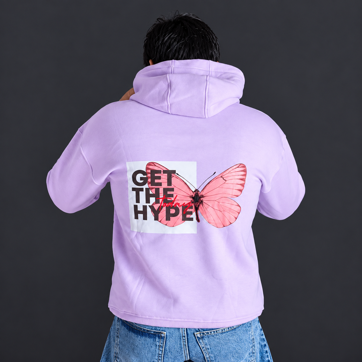 Ezion Libration Oversized Hoodie | Lavender Butterfly Streetwear