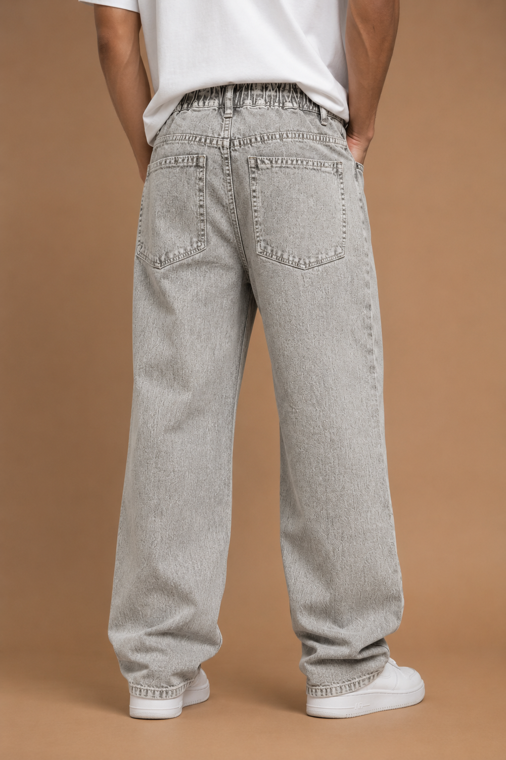 Grey Drawstring Denim — Ash Grey