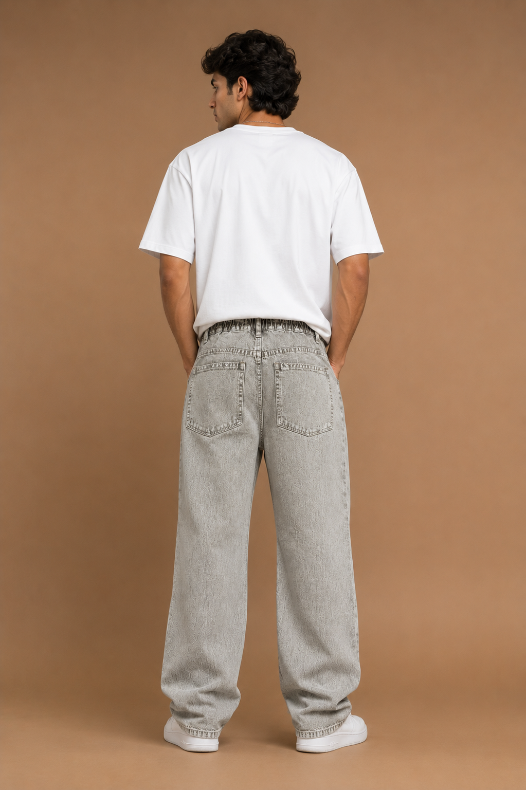 Grey Drawstring Denim — Ash Grey