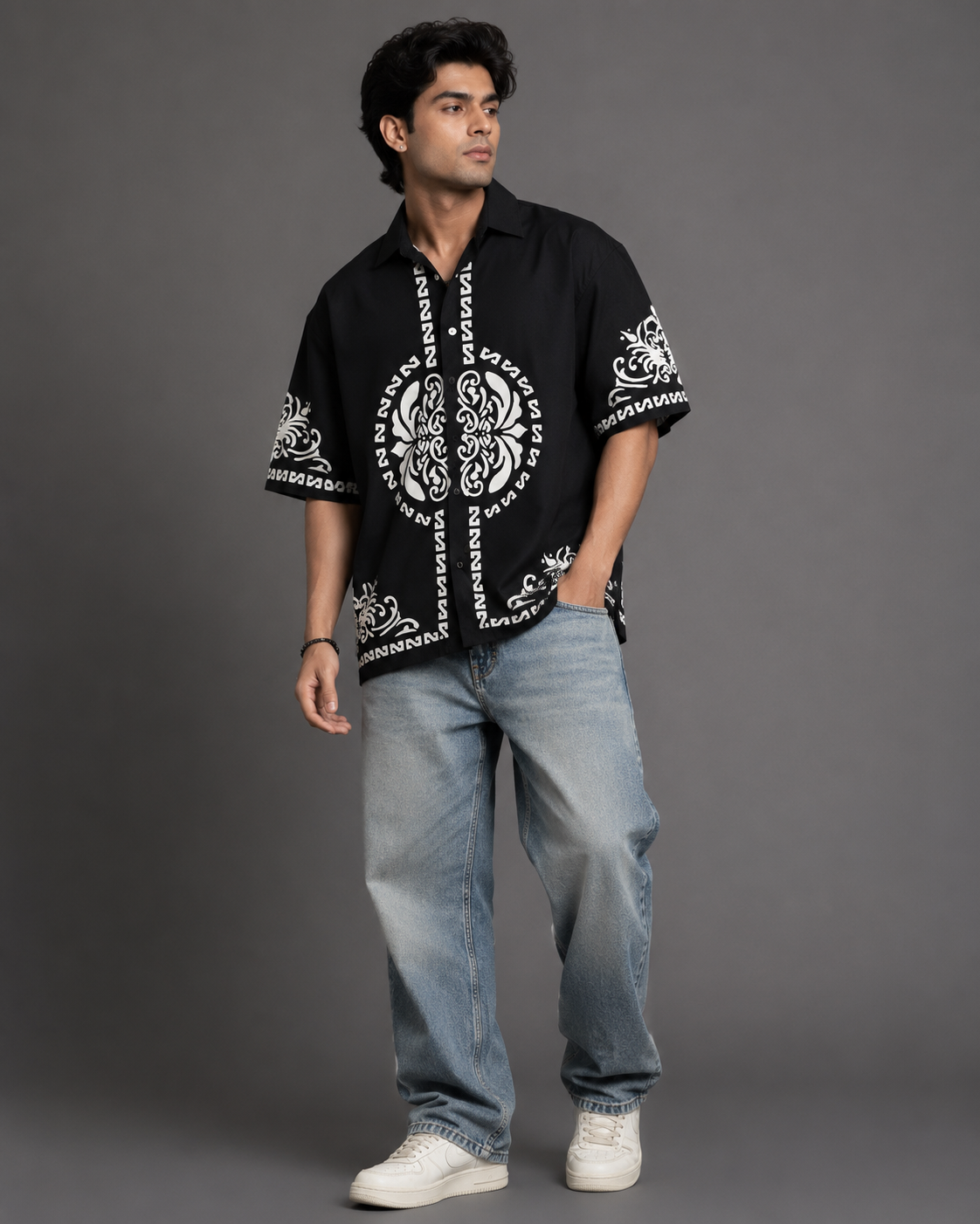 Miami Pattern Shirt — Black