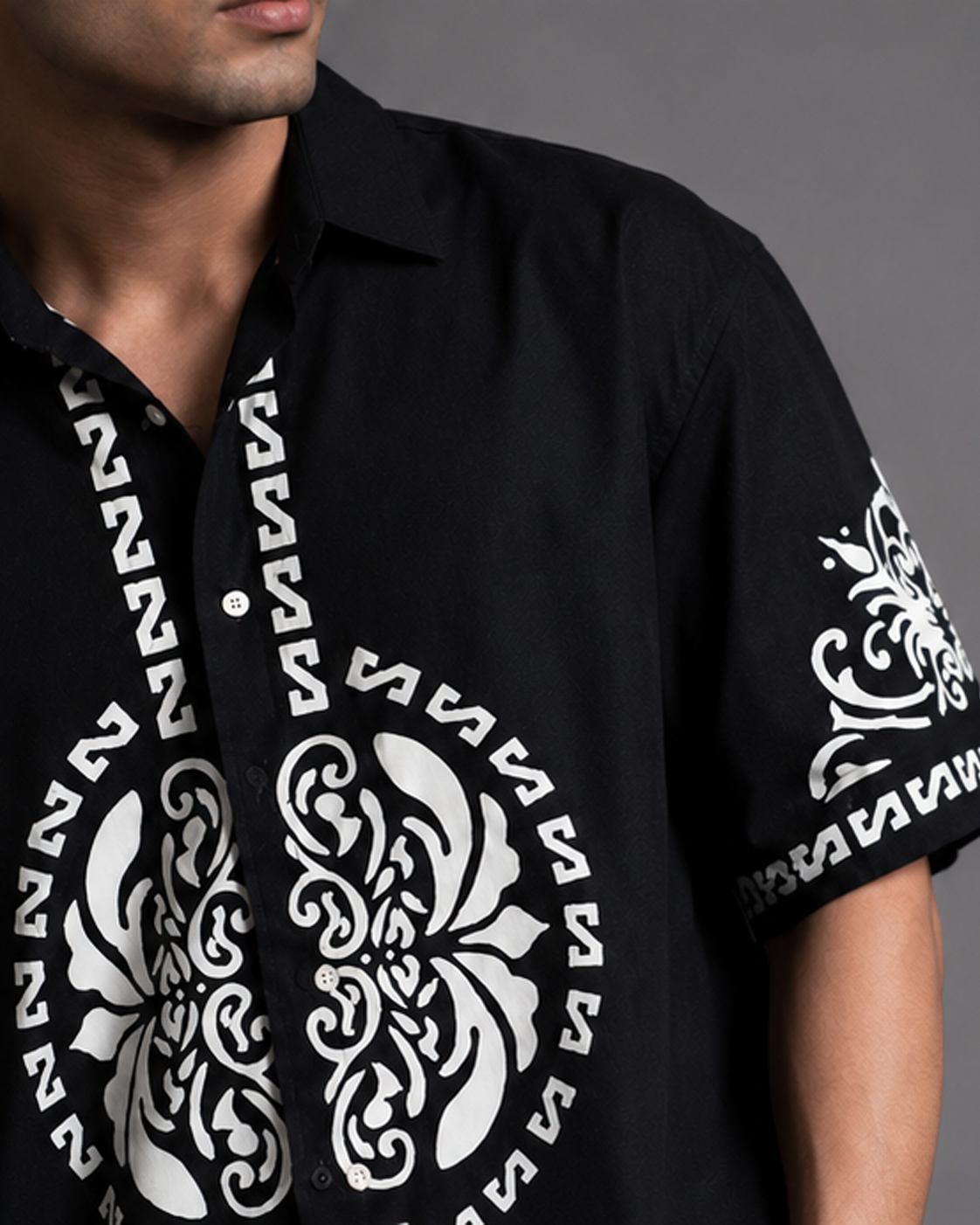 Miami Pattern Shirt — Black