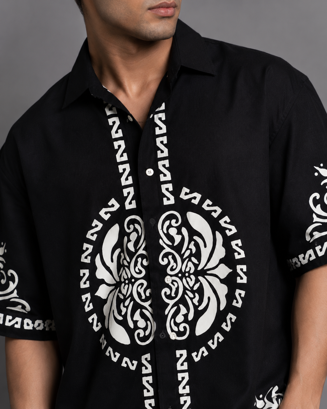 Miami Pattern Shirt — Black