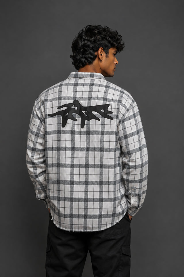 Monochrome Check Shirt — White & Grey