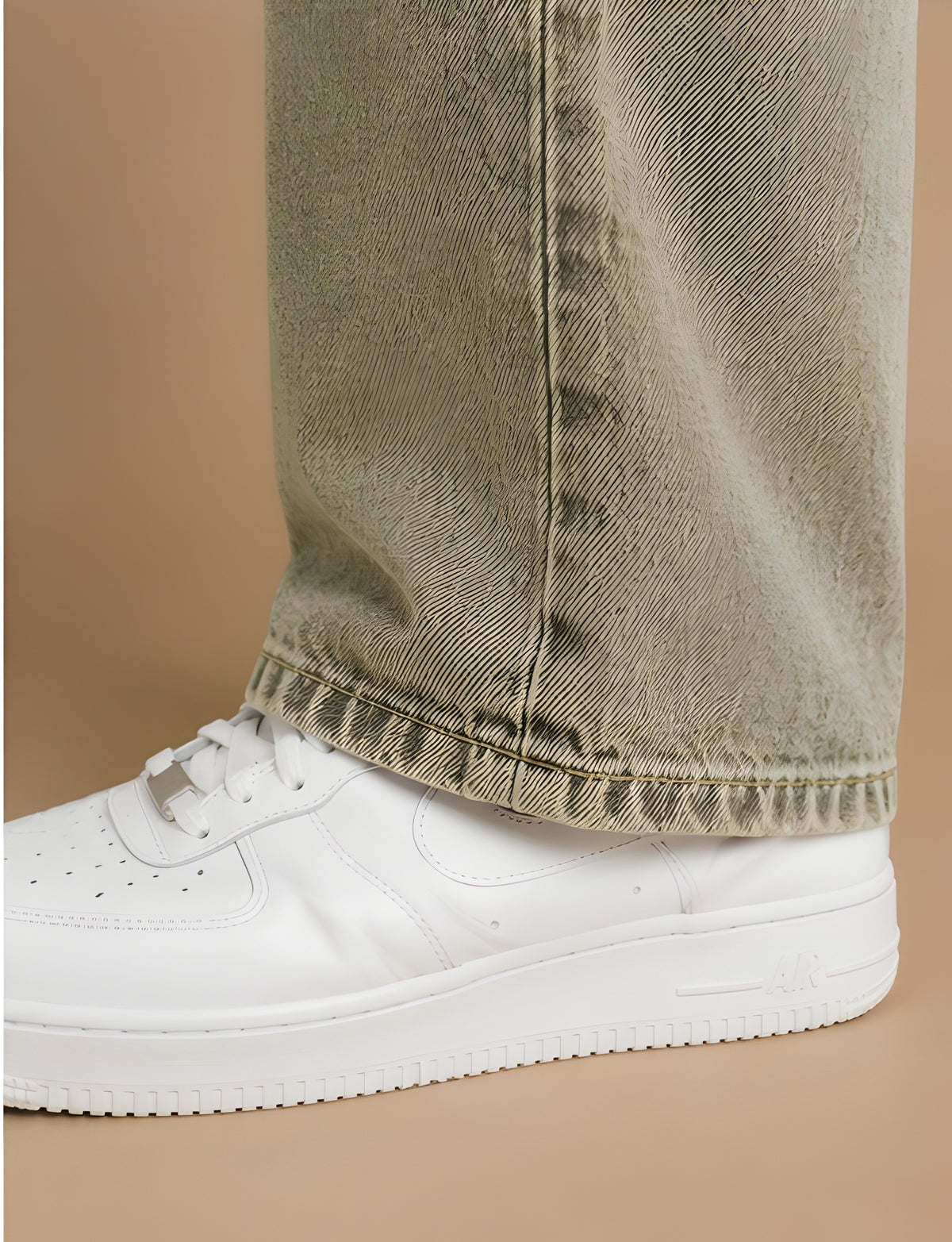 Olive Drawstring Denim — Olive Green