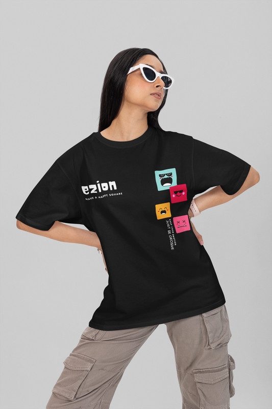Ezion Doodle Face Oversized T-shirt | 240 GSM