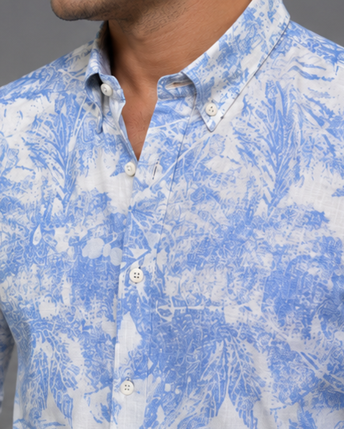 Textured Blue Shirt — Sky Blue