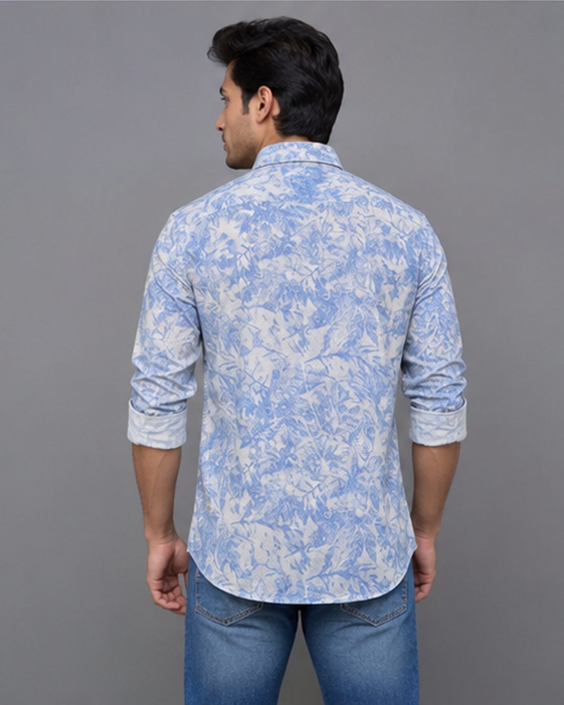 Textured Blue Shirt — Sky Blue