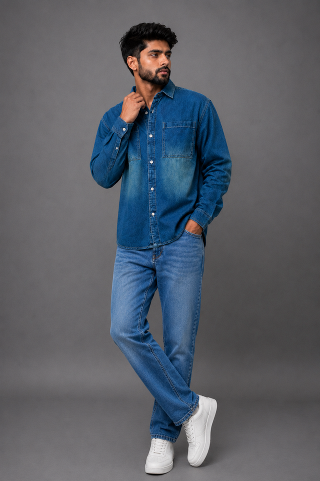 Vintage Denim Shirt — Blue