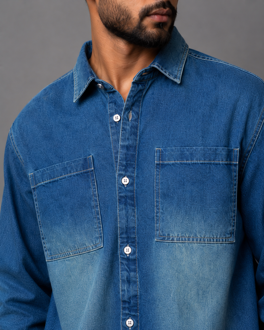 Vintage Denim Shirt — Blue