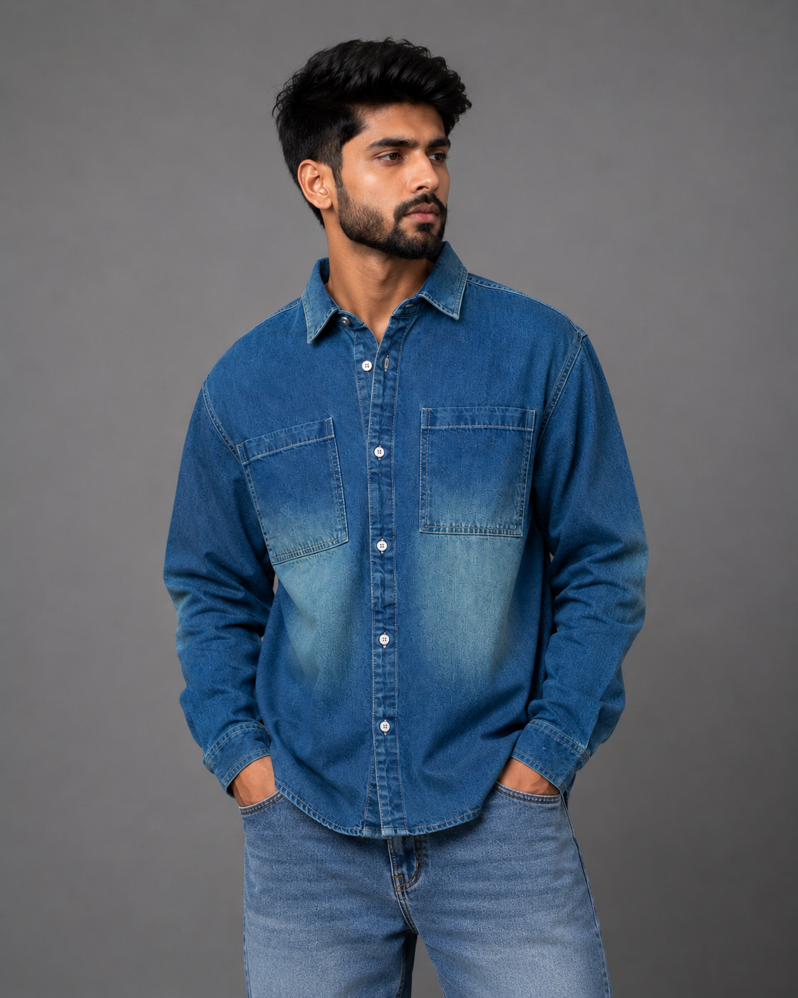 Vintage Denim Shirt — Blue