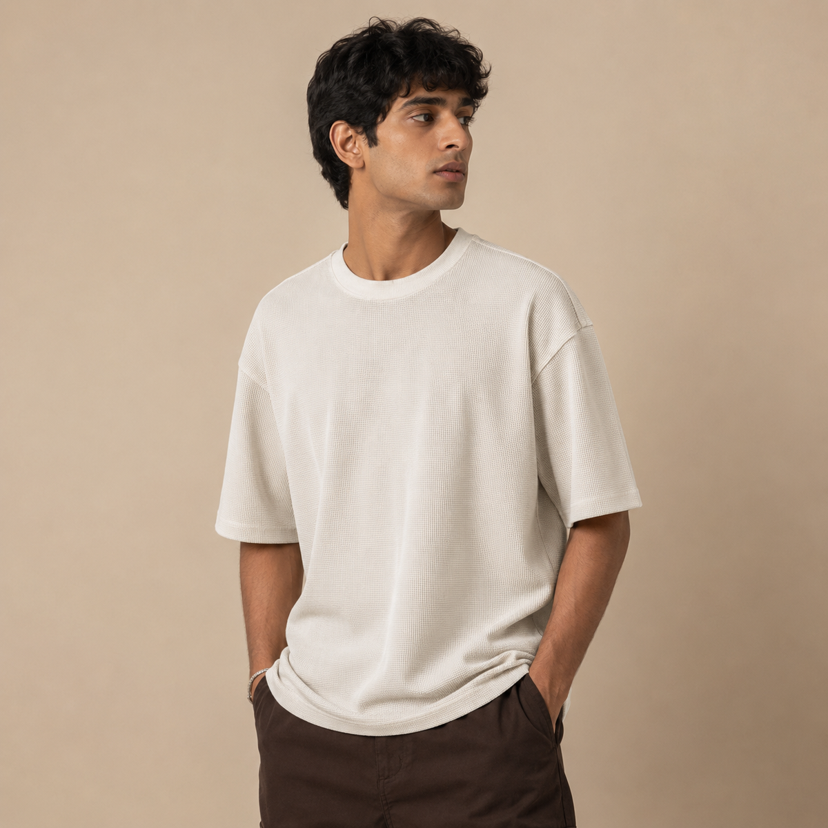 Waffle Tee — White